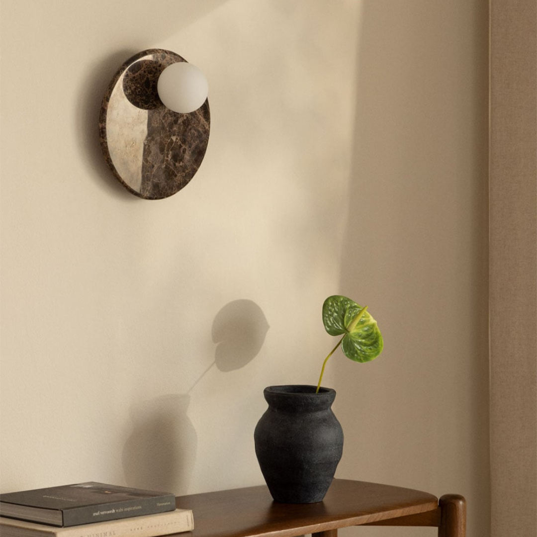 Conrad 30 cm Marble Wall Sconce with Crystal Ball