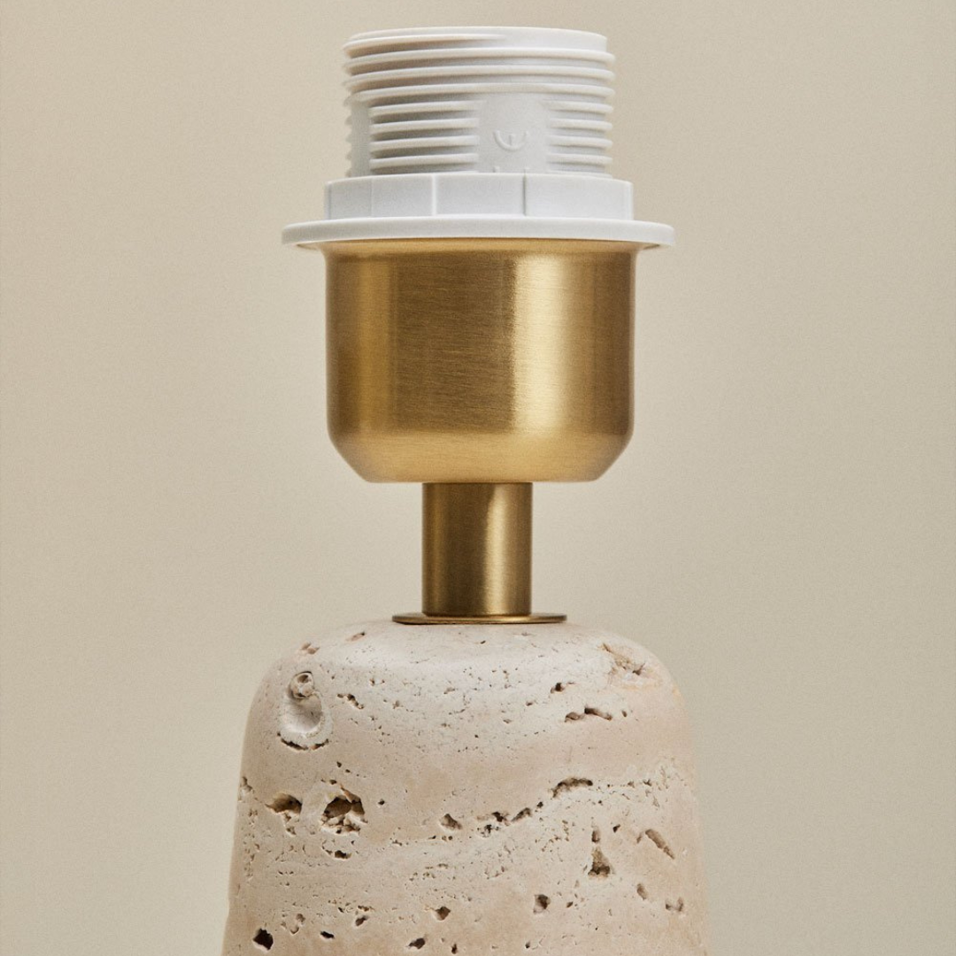 Davise Travertine Table Lamp Base - E27 Socket