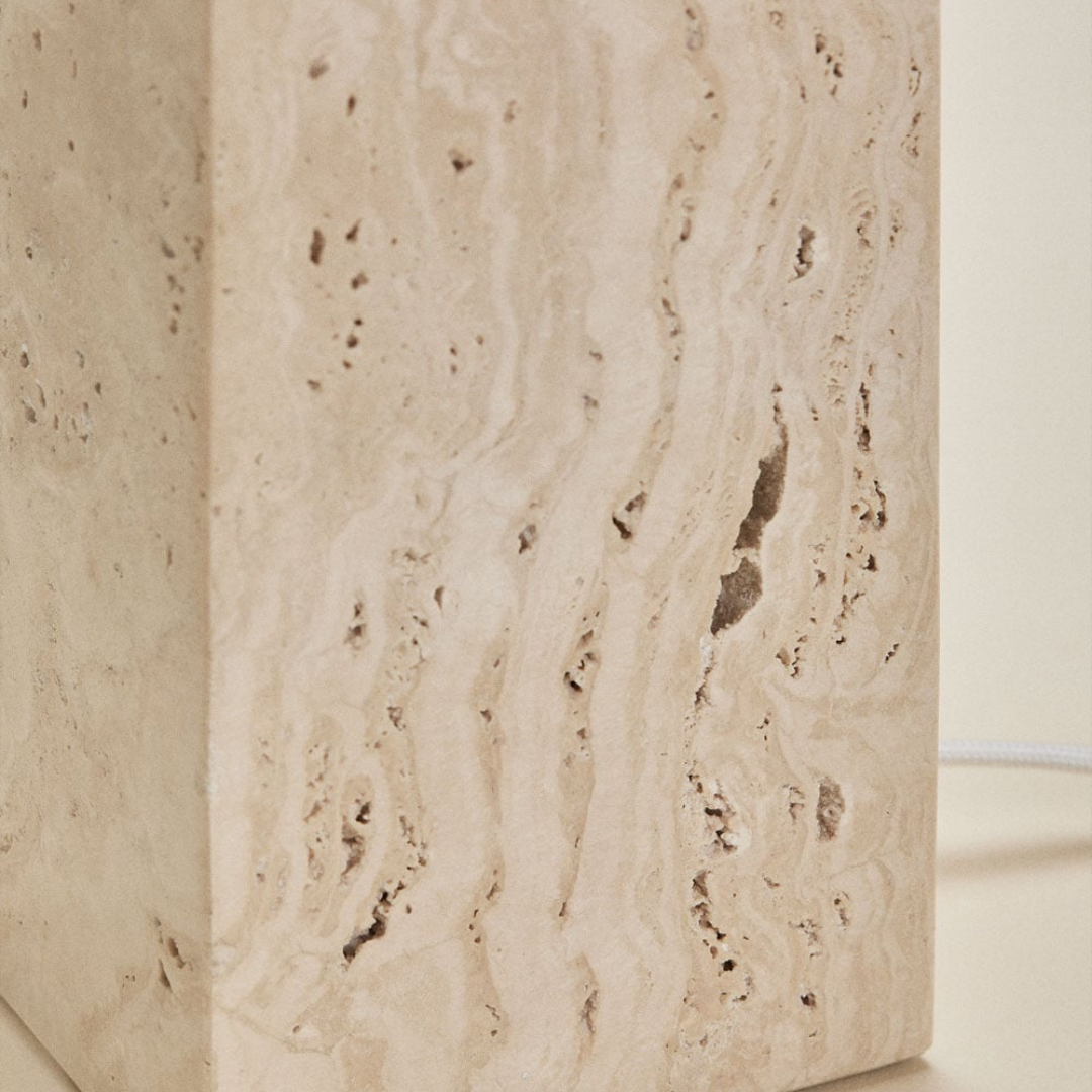 Davise Travertine Table Lamp Base - E27 Socket