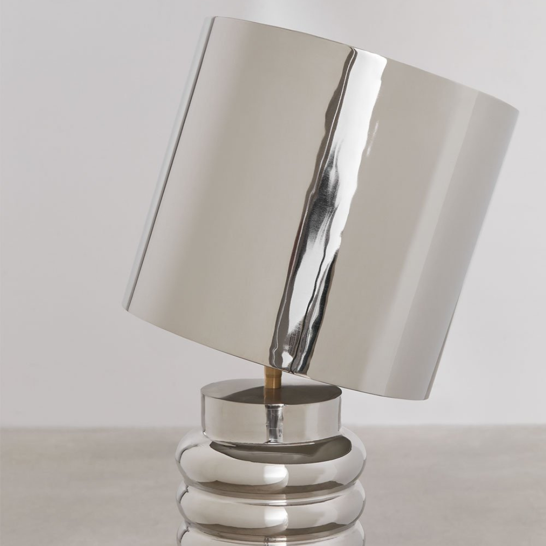 Mole Iron Floor Lamp with Nickel-Plated Finish