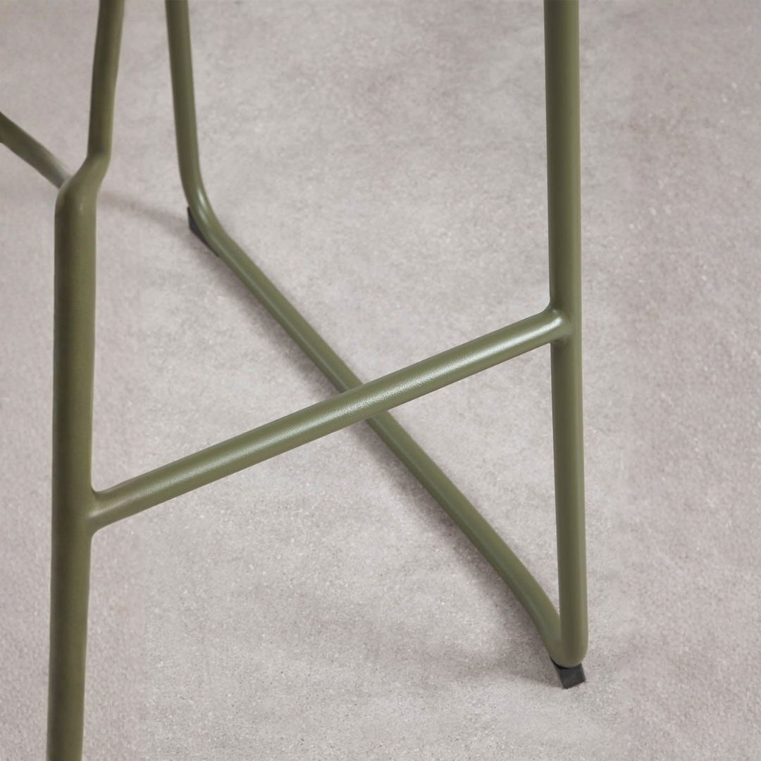 Revia Stackable High Garden Stool with Armrests - Wicker & Steel