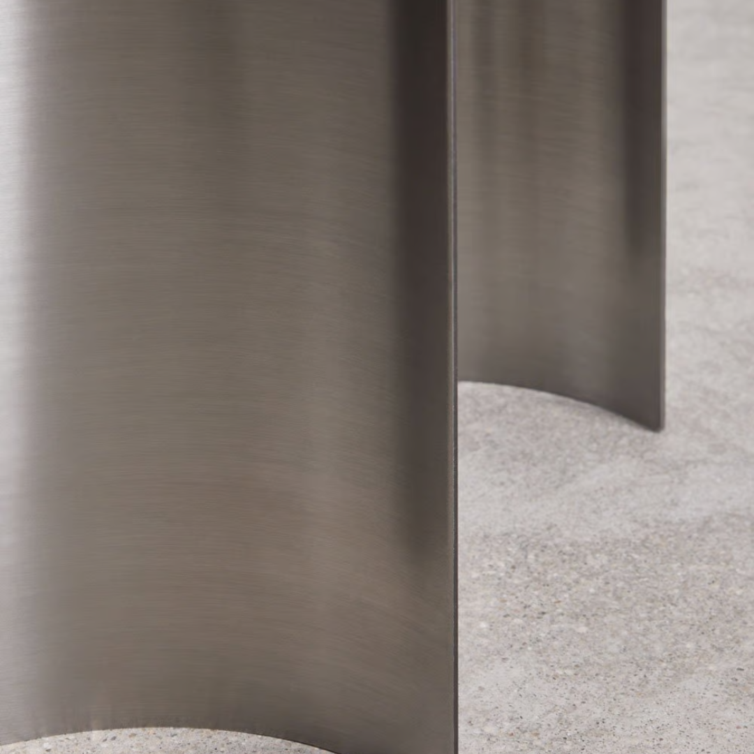 Round Nightstand Mango Wood & Stainless Steel – Marvion