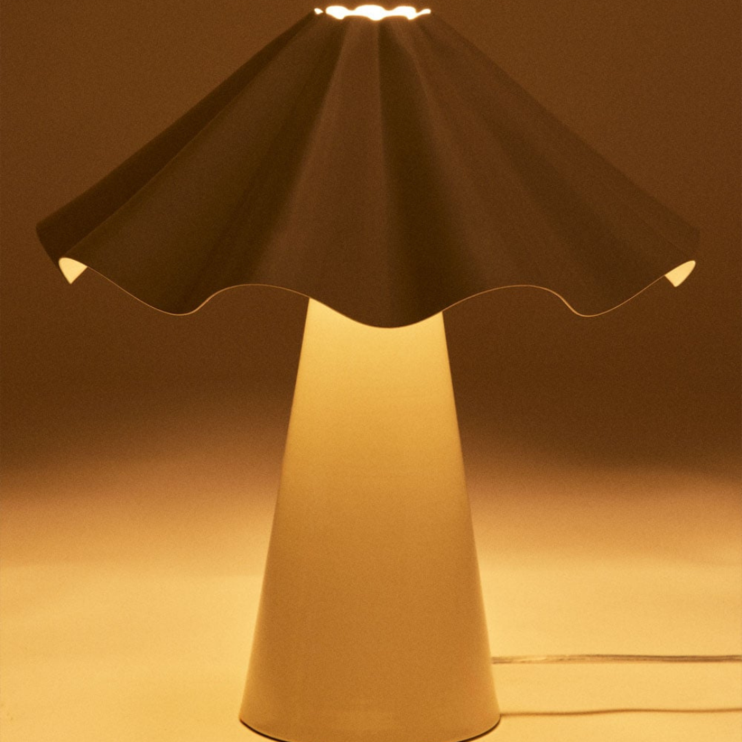 Veyora 40 cm Iron Table Lamp with Undulating Shade