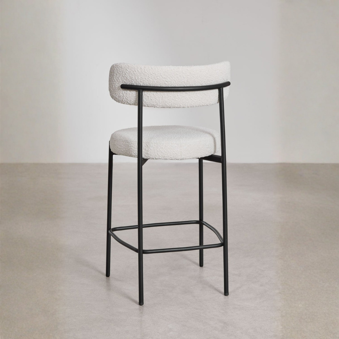 Anisa 65cm High Stool with Upholstered Backrest