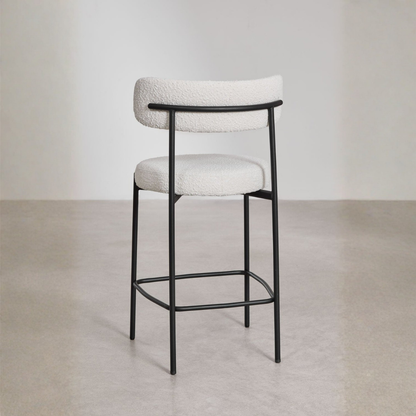 Anisa 65cm High Stool with Upholstered Backrest