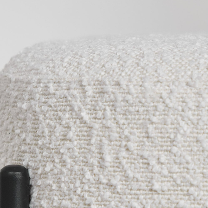 Anisa Low Stool in Bouclé Fabric with Iron Frame
