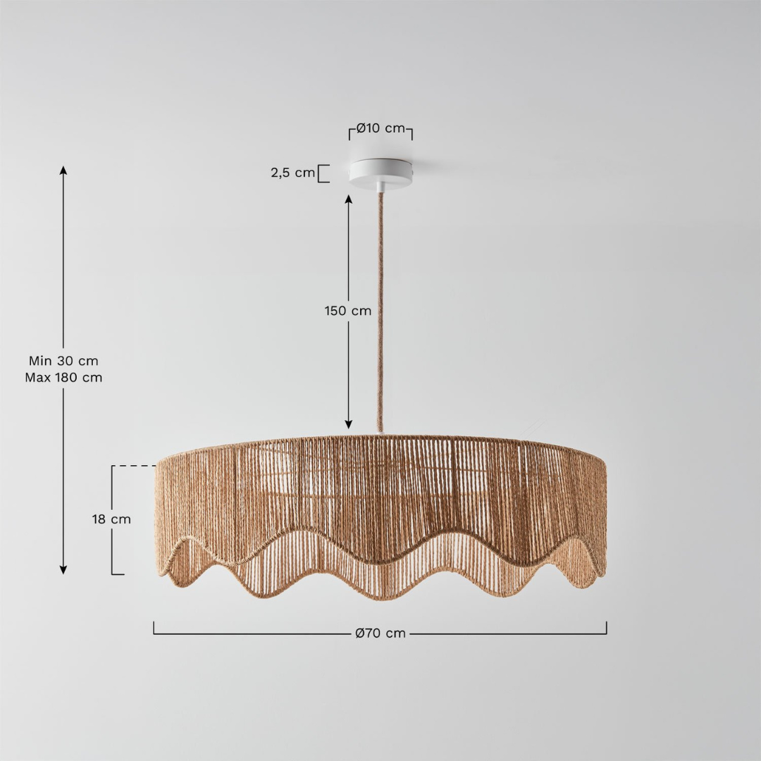 Aoife Braided Paper Pendant Ceiling Lamp - E27