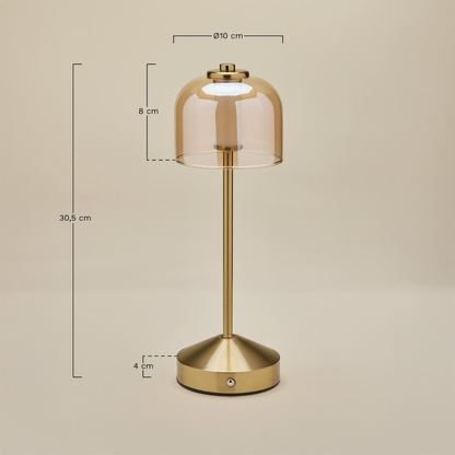 Ardela Wireless LED Table Lamp in Iron and Glass