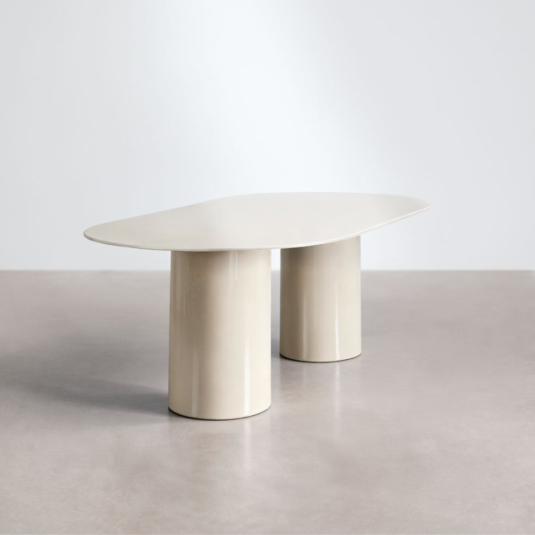 Asgri Oval Dining Table 220x110 cm – Tempered Glass & MDF