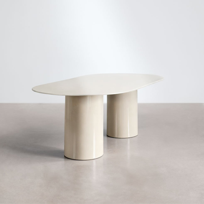 Asgri Oval Dining Table 220x110 cm – Tempered Glass & MDF