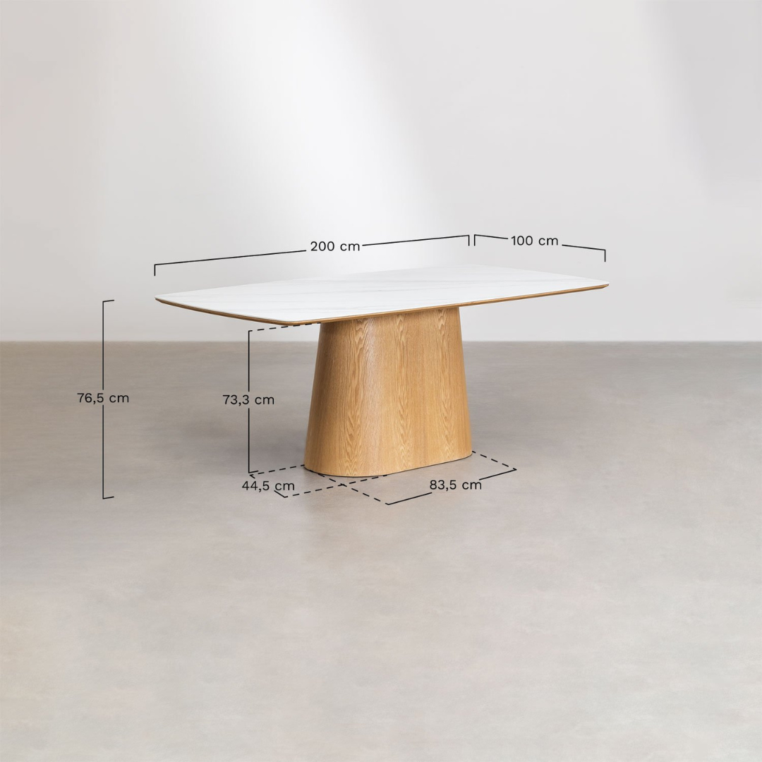 Aura Rectangular Dining Table 200x100 cm in Wood