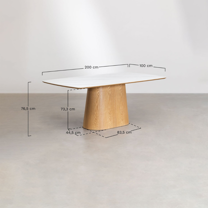 Aura Rectangular Dining Table 200x100 cm in Wood