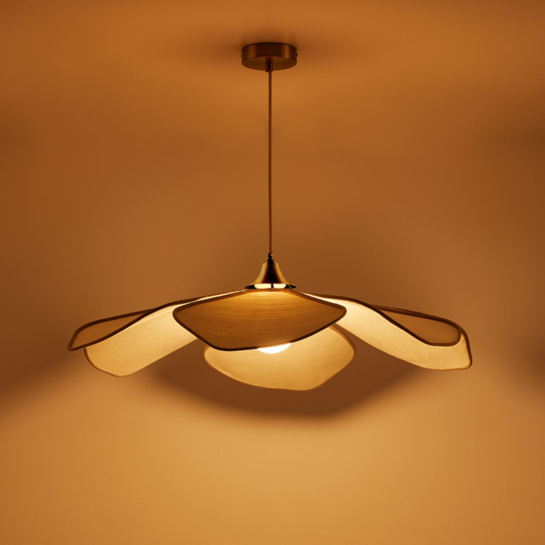 Benavid Ceiling Lamp Ø75 cm Linen Pendant Light