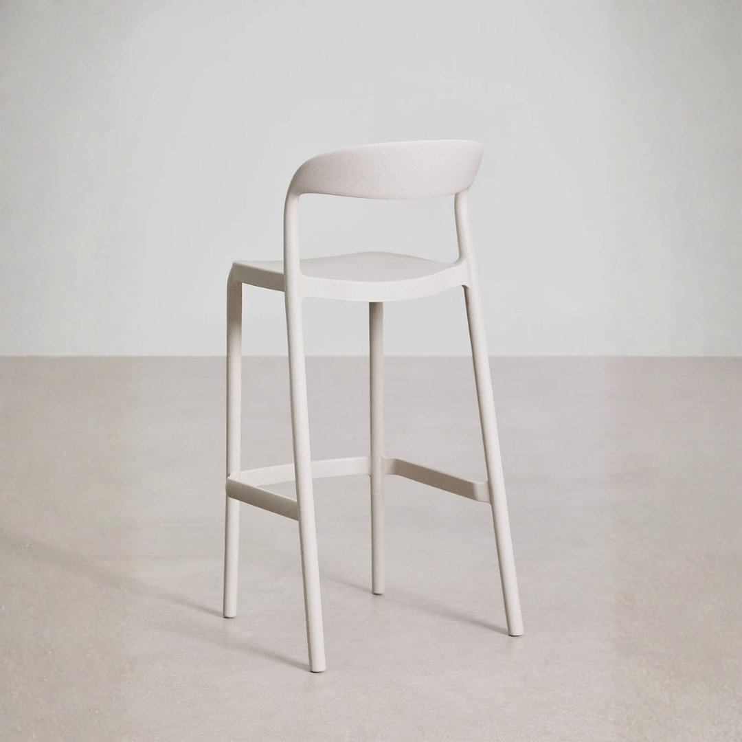 Brenza Stackable High Stool - Polypropylene, Graphite Gray