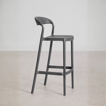 Brenza Stackable High Stool - Polypropylene, Graphite Gray