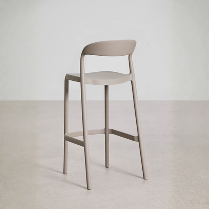Brenza Stackable High Stool - Polypropylene, Graphite Gray