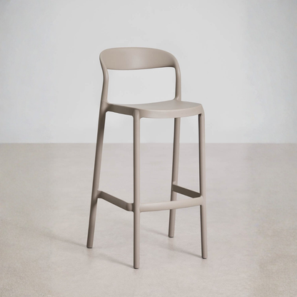 Brenza Stackable High Stool - Polypropylene, Graphite Gray