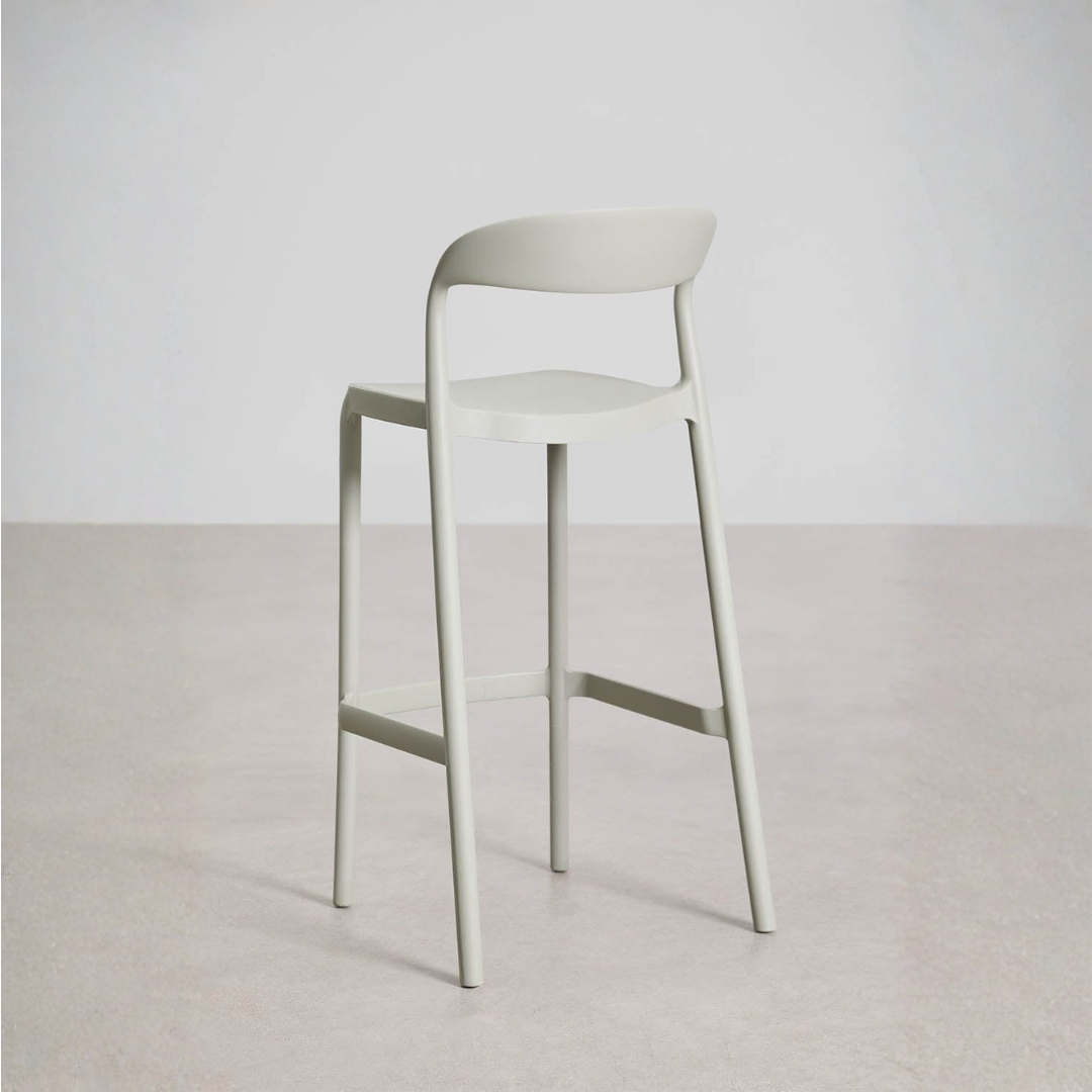 Brenza Stackable High Stool - Polypropylene, Graphite Gray