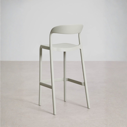 Brenza Stackable High Stool - Polypropylene, Graphite Gray