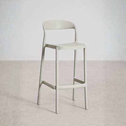 Brenza Stackable High Stool - Polypropylene, Graphite Gray