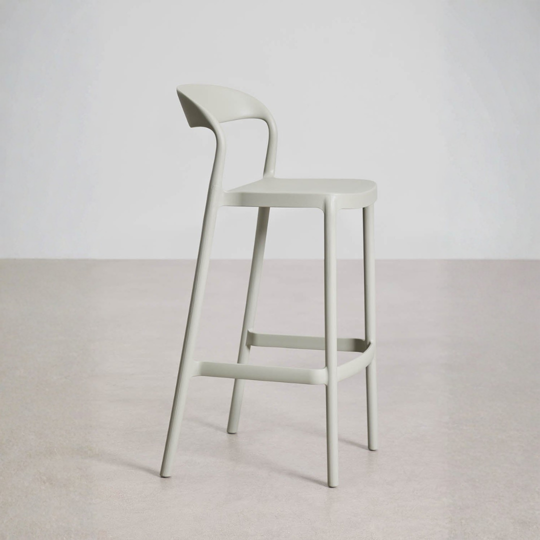 Brenza Stackable High Stool - Polypropylene, Graphite Gray