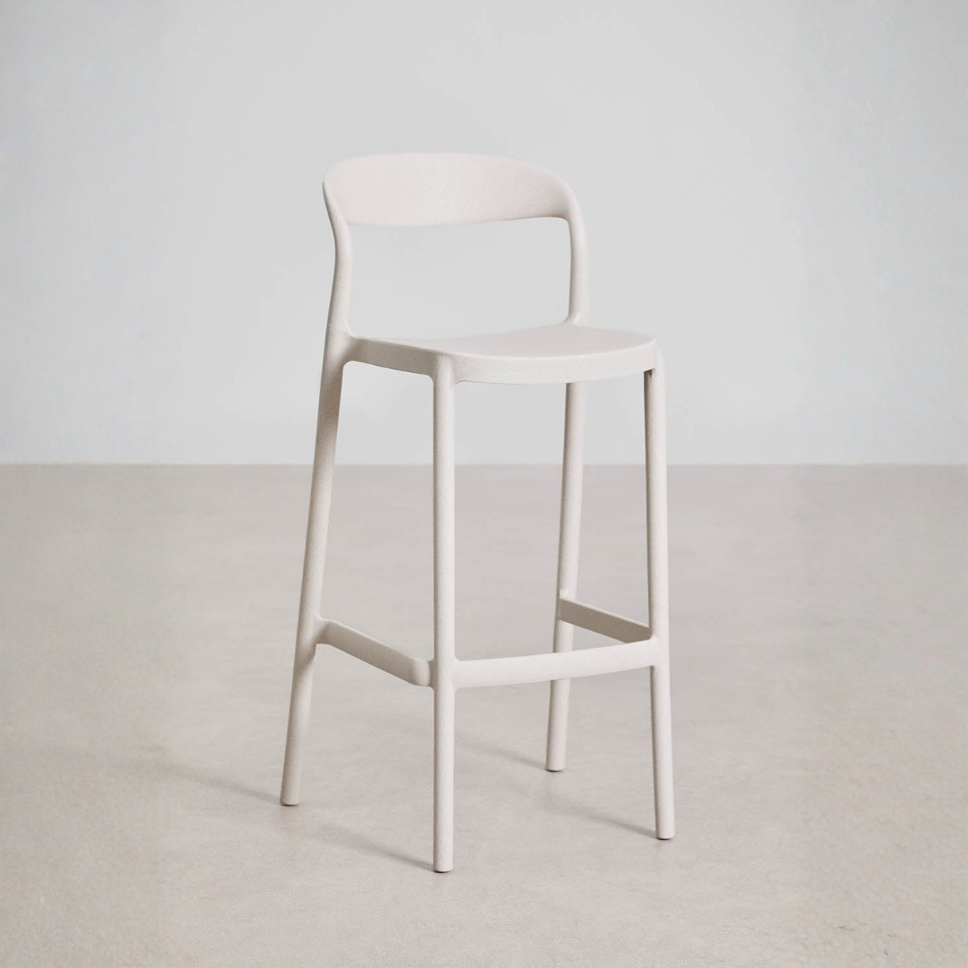 Brenza Stackable High Stool - Polypropylene, Graphite Gray