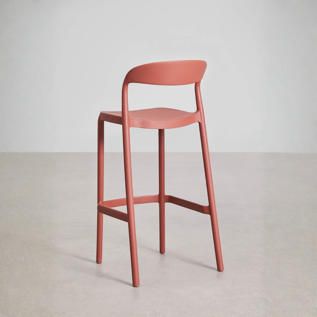 Brenza Stackable High Stool - Polypropylene, Graphite Gray