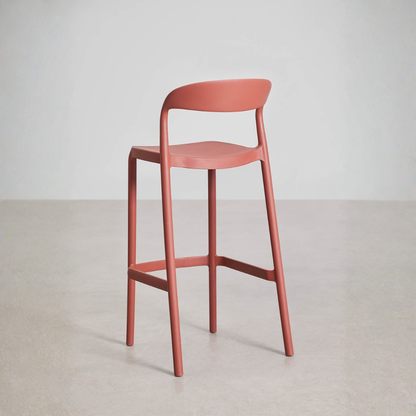 Brenza Stackable High Stool - Polypropylene, Graphite Gray