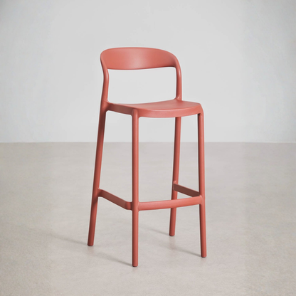 Brenza Stackable High Stool - Polypropylene, Graphite Gray