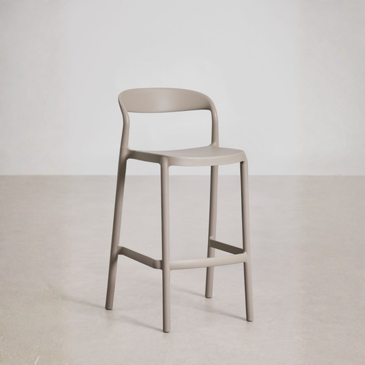 Brenza Stackable High Stool - Polypropylene, Graphite Gray