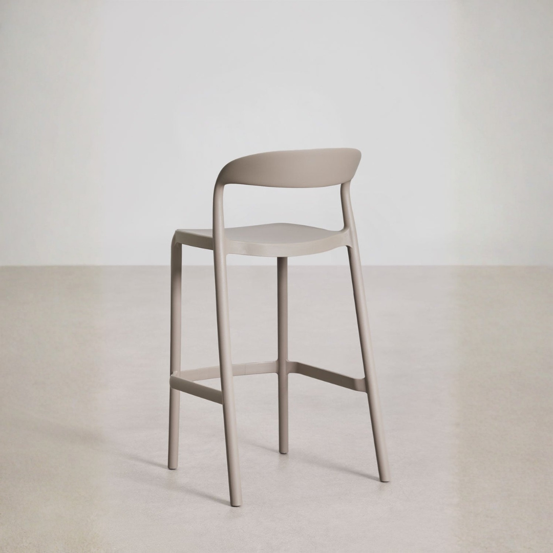 Brenza Stackable High Stool - Polypropylene, Graphite Gray