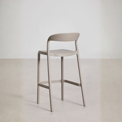 Brenza Stackable High Stool - Polypropylene, Graphite Gray