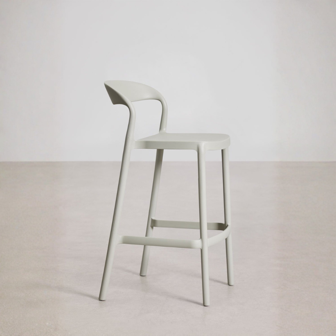 Brenza Stackable High Stool - Polypropylene, Graphite Gray