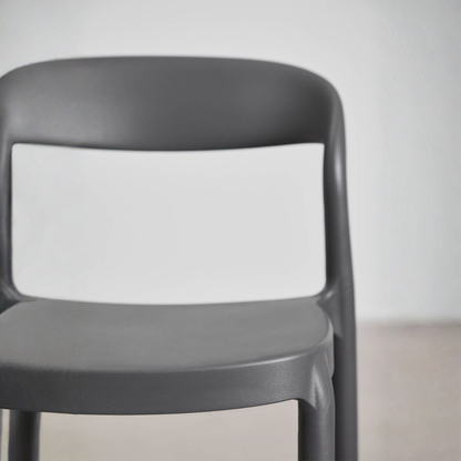 Brenza Stackable High Stool - Polypropylene, Graphite Gray