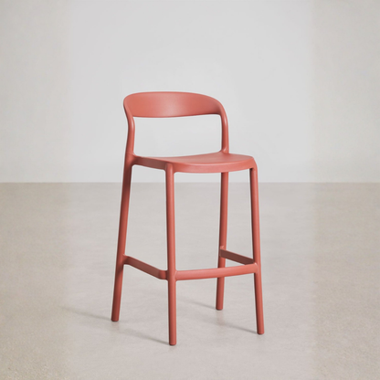 Brenza Stackable High Stool - Polypropylene, Graphite Gray