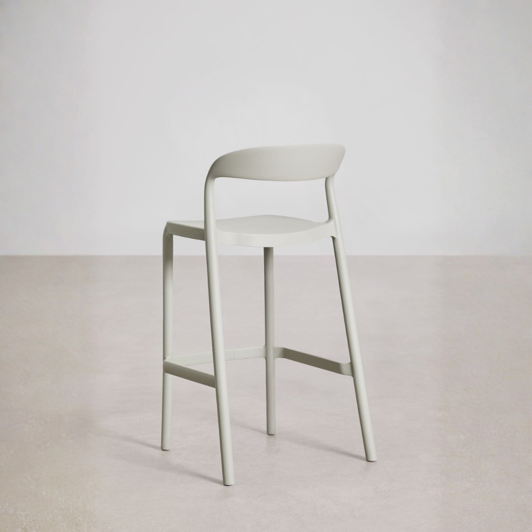 Brenza Stackable High Stool - Polypropylene, Graphite Gray