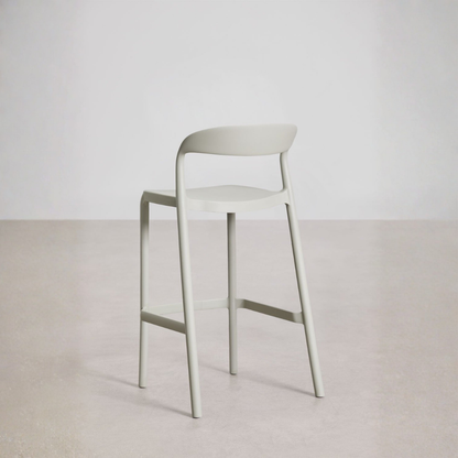 Brenza Stackable High Stool - Polypropylene, Graphite Gray