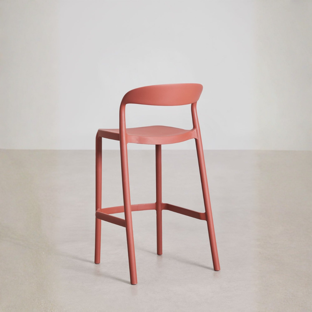 Brenza Stackable High Stool - Polypropylene, Graphite Gray
