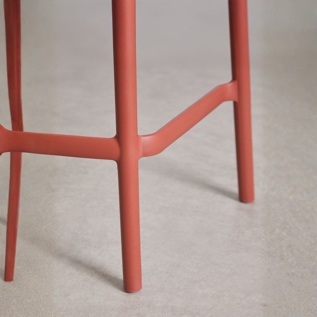 Brenza Stackable High Stool - Polypropylene, Graphite Gray