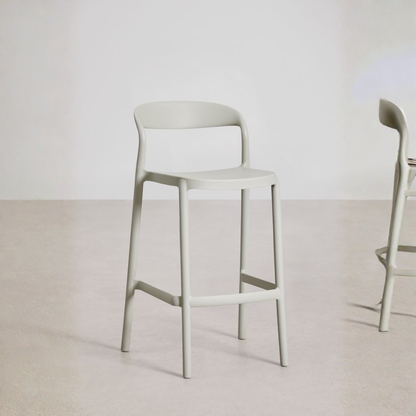 Brenza Stackable High Stool - Polypropylene, Graphite Gray