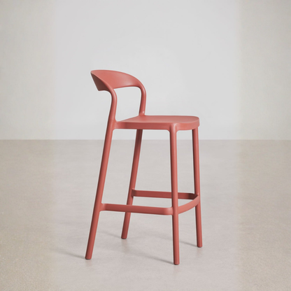 Brenza Stackable High Stool - Polypropylene, Graphite Gray