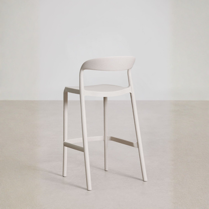 Brenza Stackable High Stool - Polypropylene, Graphite Gray