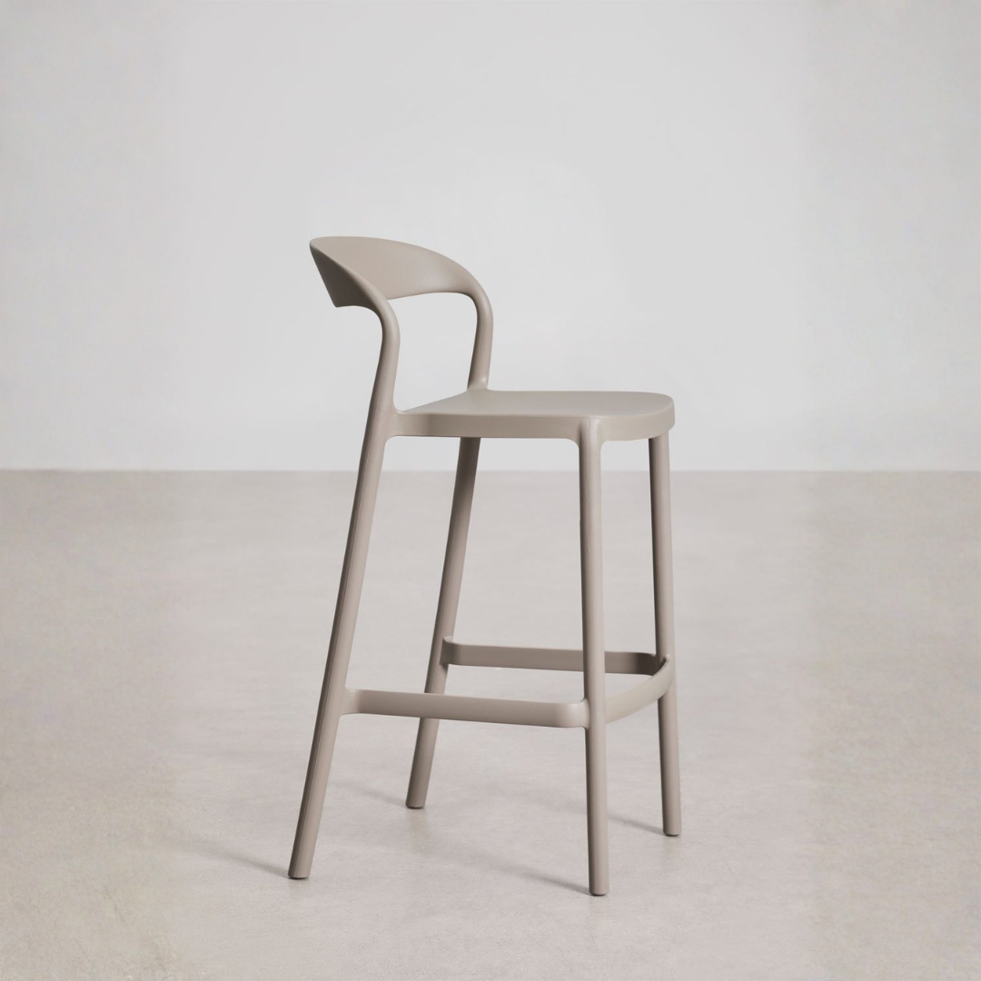 Brenza Stackable High Stool - Polypropylene, Graphite Gray