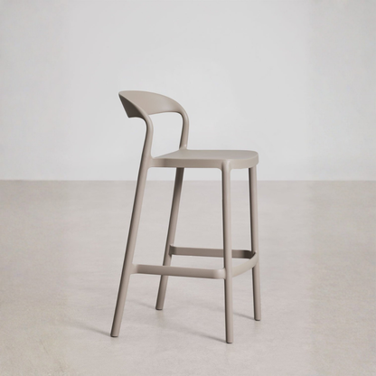 Brenza Stackable High Stool - Polypropylene, Graphite Gray