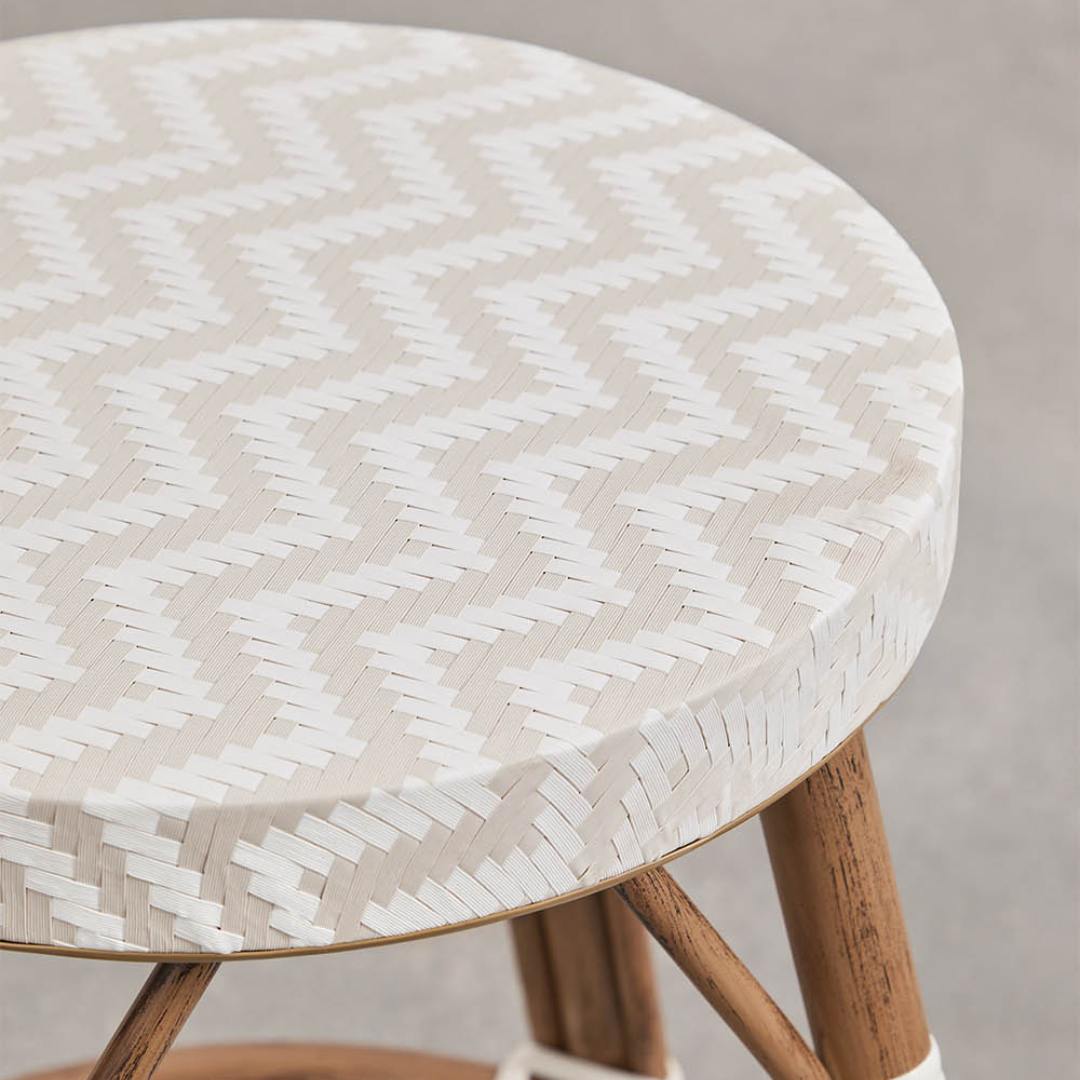 Brielle Bistro High Stool in Aluminum & Synthetic Rattan