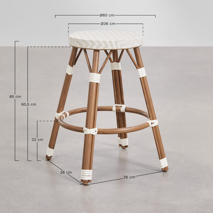 Brielle Bistro High Stool in Aluminum & Synthetic Rattan