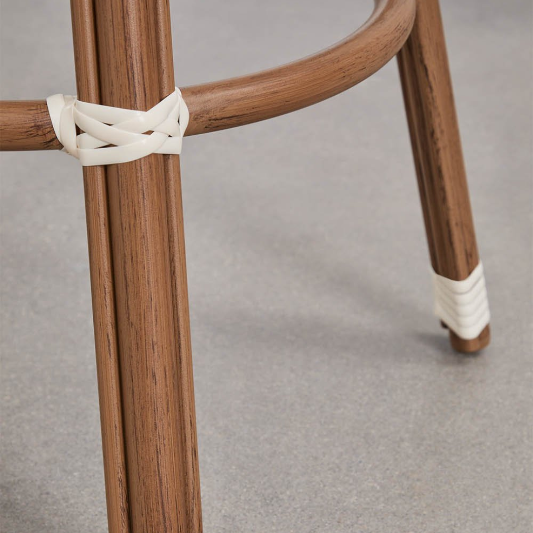 Brielle Bistro High Stool in Aluminum & Synthetic Rattan