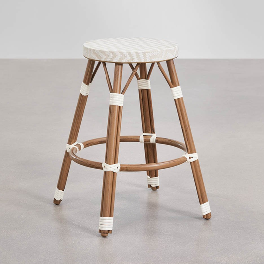 Brielle Bistro High Stool in Aluminum & Synthetic Rattan