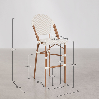 Brielle Bistro Stackable High Stool with Backrest