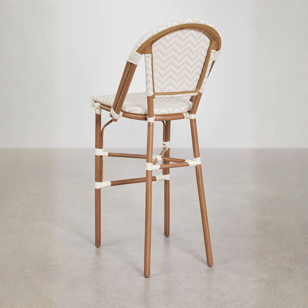 Brielle Bistro Stackable High Stool with Backrest